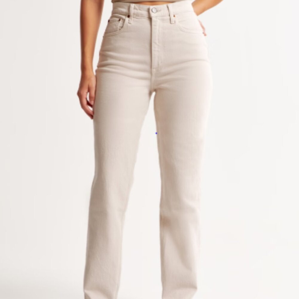 Curve Love Ultra High Rise 90s Straight Jean - Stone - Size 26/2R